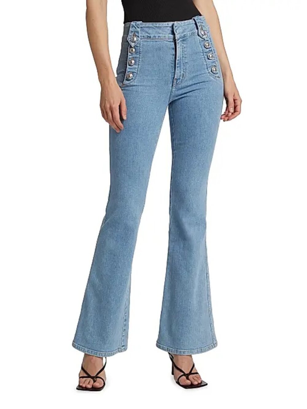 New $295 Derek Lam 10 Crosby Robertson High-Rise Stretch Flare Sailor Jeans 24''